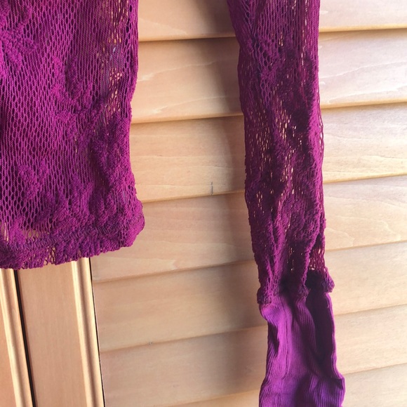 Free People long sleeve sheer knit top - Picture 6 of 7